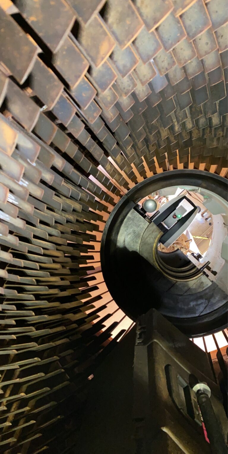 Lieca ATS960 Laser Tracker Inspecting a GE Frame 7 Turbine.